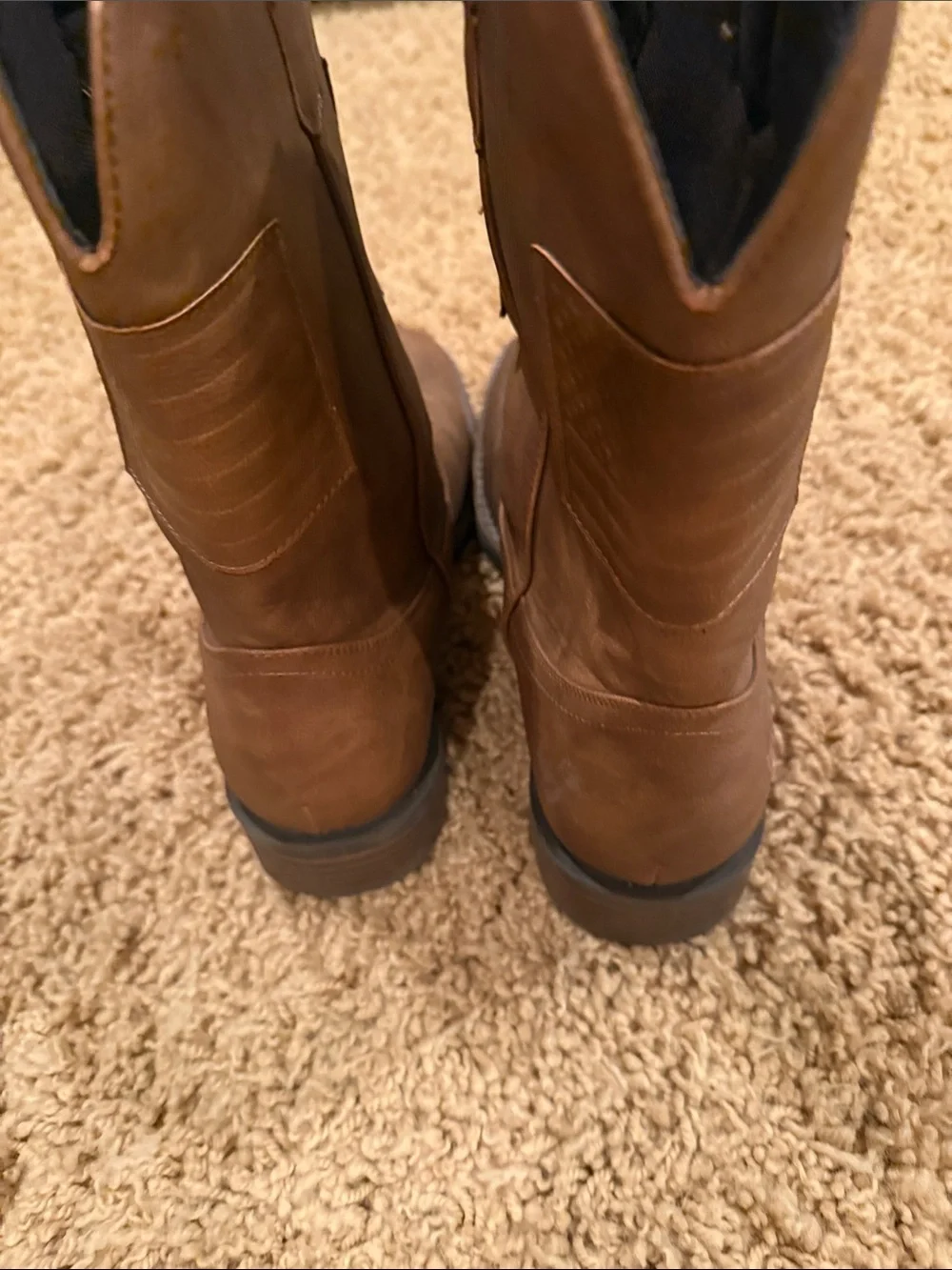 Men's Brown Pull-On Work Boots - Rugged Comfort